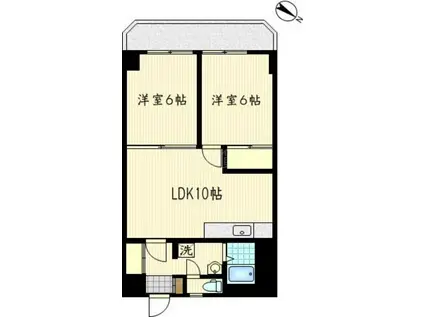 かわさきスカイビル(2LDK/11階)の間取り写真