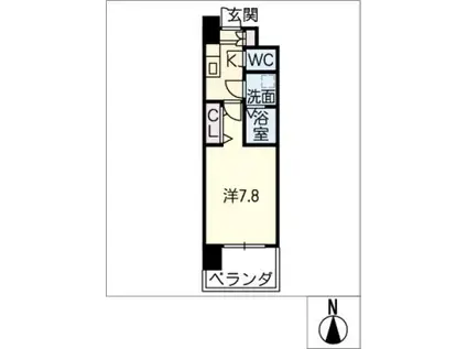 MELIV名城公園(1K/2階)の間取り写真
