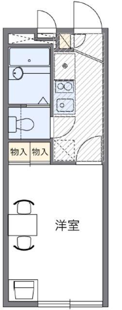 レオパレスグリーンハイム(1K/1階)の間取り写真