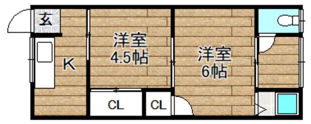 大冠文化(3K/2階)の間取り写真