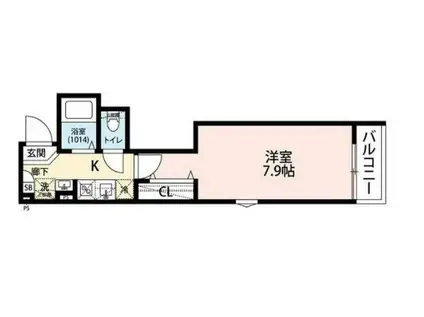 エクセラン鎌倉(1K/2階)の間取り写真