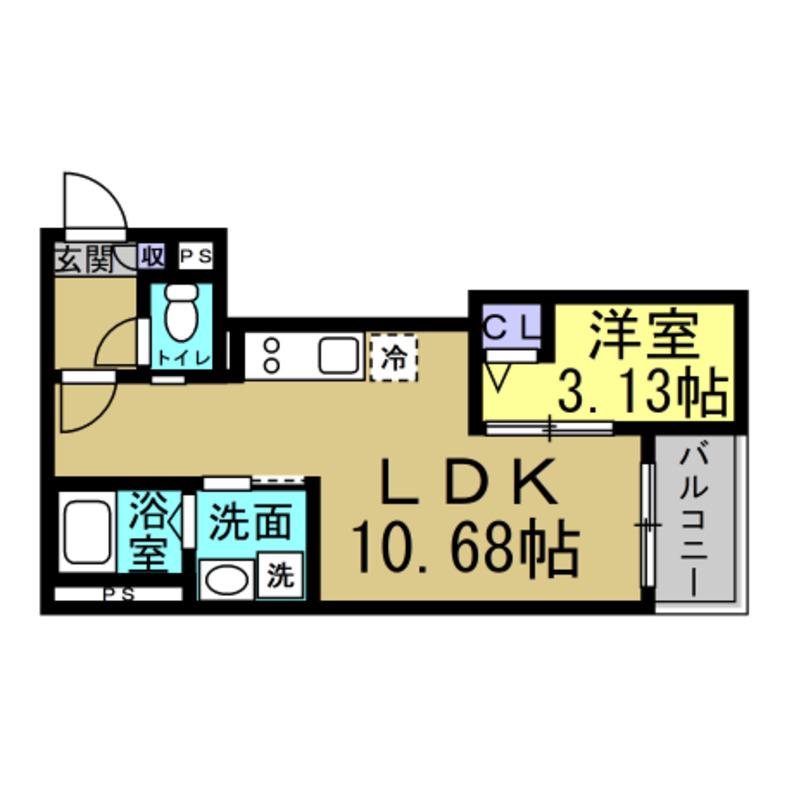 JACK HOMMACHIIII(1LDK/3階)の間取り写真