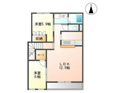 フォルテッシモ(2LDK/2階)の間取り写真