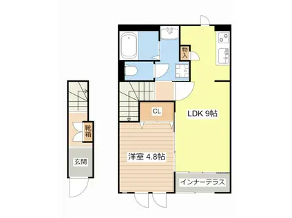 プライムテラス(1LDK/2階)の間取り写真