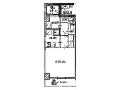 エスーフォート八王子堀之内(1K/4階)の間取り写真