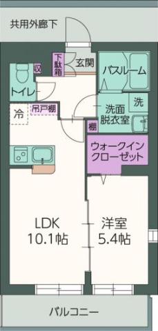 シュール ド コリーヌ(1LDK/1階)の間取り写真