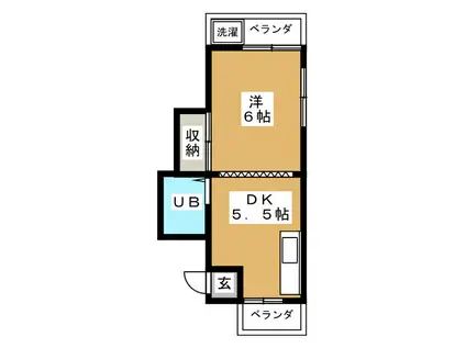 エレガントハイツ(1DK/1階)の間取り写真