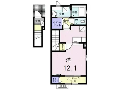 フェリーチェ(ワンルーム/2階)の間取り写真