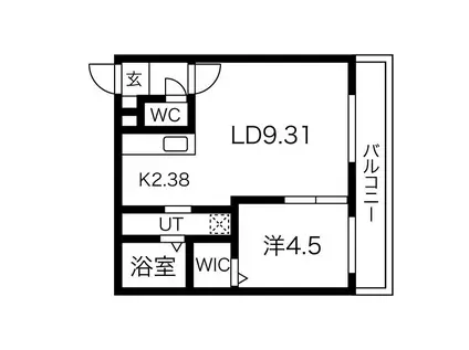 プラシード(1LDK/3階)の間取り写真