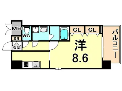 スプランディッドII(1K/7階)の間取り写真