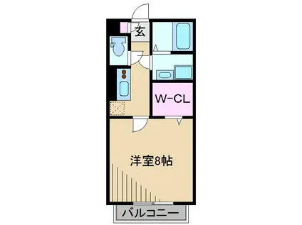 TOWN COTTAGE(1K/1階)の間取り写真