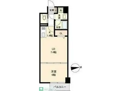 H-F名駅北レジデンスイースト(1LDK/12階)の間取り写真