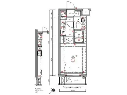 AZEST井土ヶ谷(1K/4階)の間取り写真