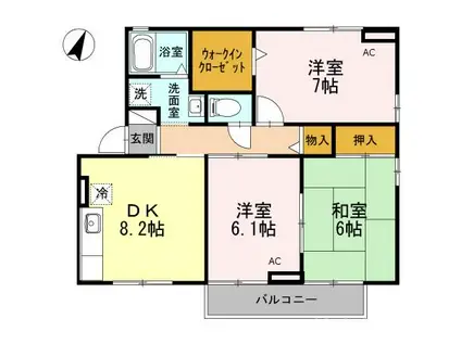 I TOWN 参番館(3DK/2階)の間取り写真