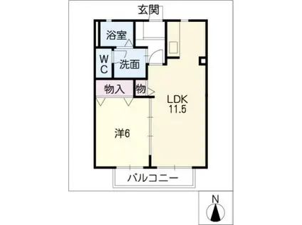 KTハウス(1LDK/2階)の間取り写真