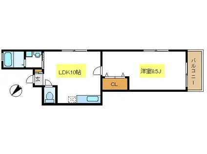 フォルシュ森下(1LDK/1階)の間取り写真