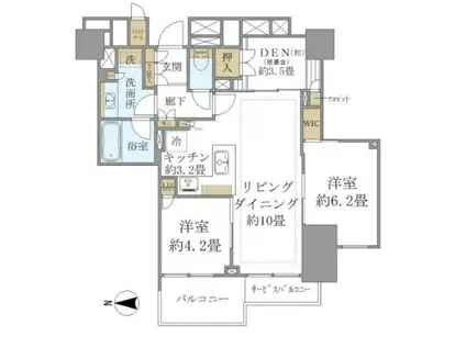 BRILLIATOWER上野池之端(2LDK/8階)の間取り写真