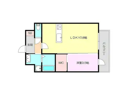 ALIVIS三国本町(1LDK/10階)の間取り写真