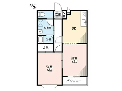 ハイツアミューズ(1LDK/1階)の間取り写真