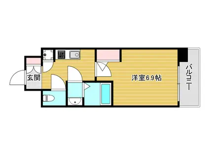 ファーストレジデンスOSAKA BAY SIDE(1K/9階)の間取り写真