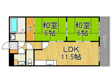 アークヒルズ(2LDK/3階)の間取り写真