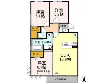 プレミアージュ(3LDK/3階)の間取り写真