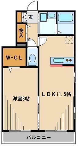 エバーグリーン(1LDK/3階)の間取り写真