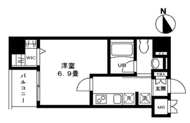 ＪＲ常磐線 三河島駅 徒歩5分 9階建 築20年(1K/4階)の間取り写真