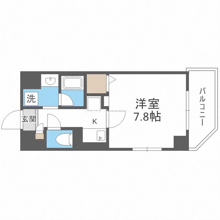 REXIA SHIN UMEDA DUO(1K/2階)の間取り写真