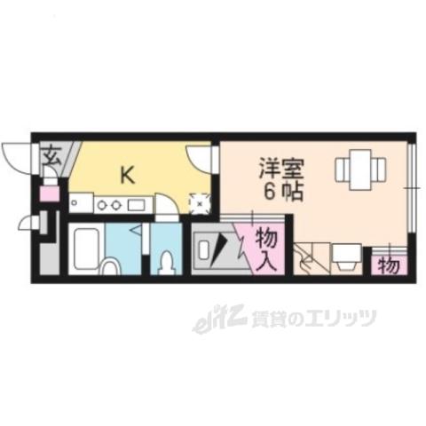 レオパレスグローバル3(1K/1階)の間取り写真