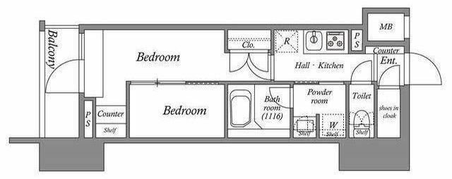 ACP RESIDENCE 亀戸(2K/8階)の間取り写真