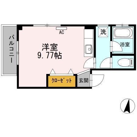 ハピネス本郷II(ワンルーム/2階)の間取り写真