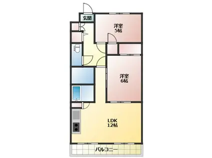 リアライズ円山(2LDK/2階)の間取り写真