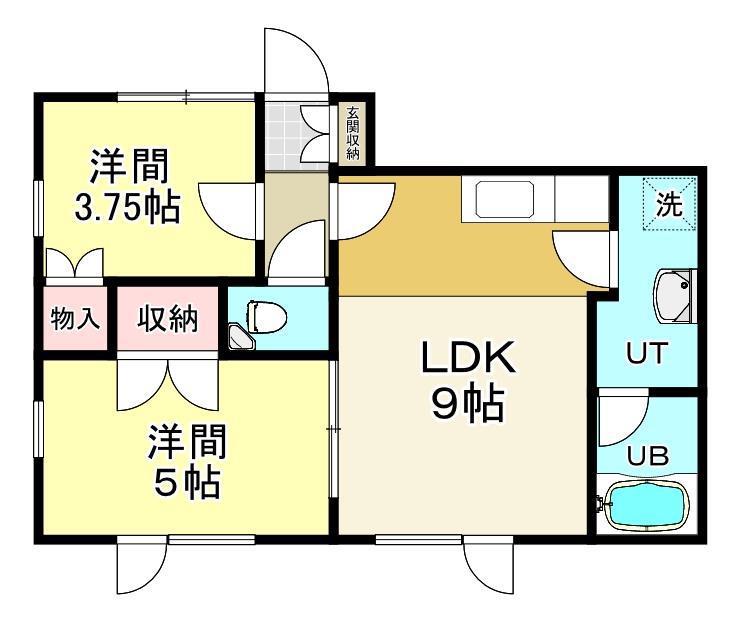 ノースパレスVII(2LDK/1階)の間取り写真