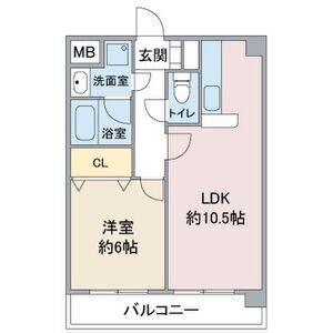ルーチェ庄内緑地(1LDK/3階)の間取り写真