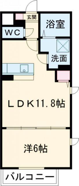 ラミューズ宮みらい(1LDK/2階)の間取り写真