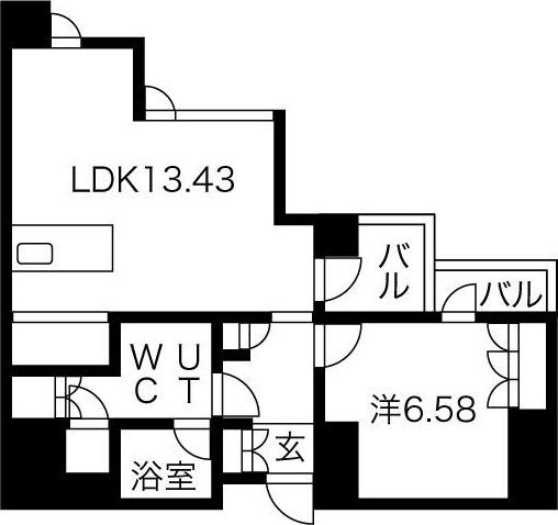 INFINITY22(1LDK/3階)の間取り写真