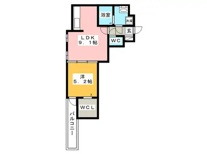 アルヴィータ博多(1LDK/3階)の間取り写真