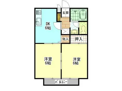 サライ21(2DK/1階)の間取り写真