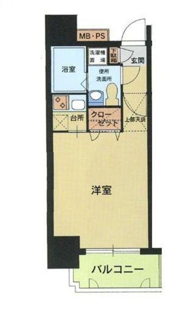 エステート・モア・天神倶楽部(1K/6階)の間取り写真