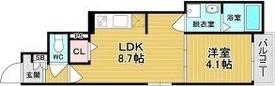 GRAND COLLINE TERADACHO(1LDK/2階)の間取り写真