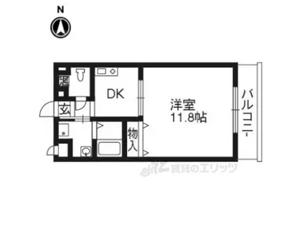 パレスコート(1DK/1階)の間取り写真