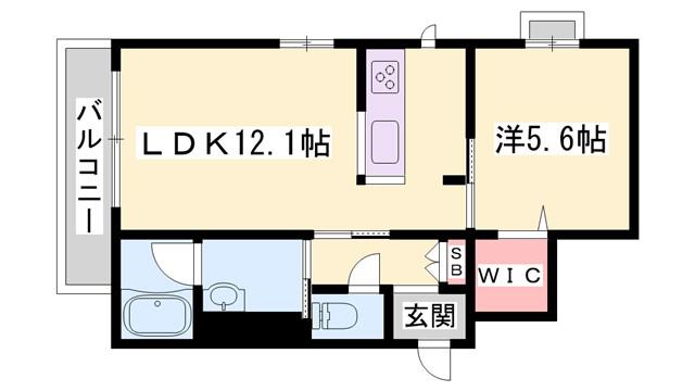 シャーメゾン ファーイースト英賀保(1LDK/3階)の間取り写真