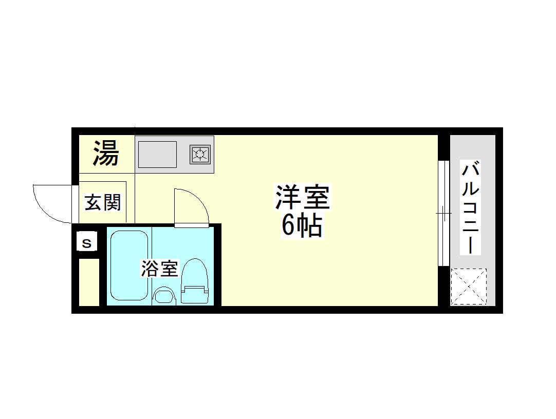 神栄ハイツ(ワンルーム/2階)の間取り写真