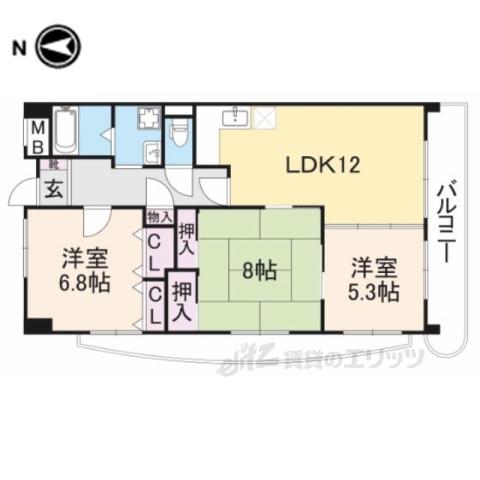 マトック荻野(3LDK/4階)の間取り写真
