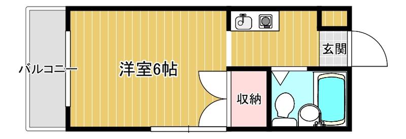 クレハウスセゾン(1K/3階)の間取り写真