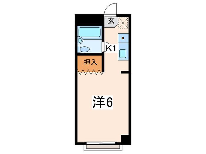 ポートヒルズ(1K/3階)の間取り写真