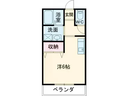 エストクール(1K/1階)の間取り写真