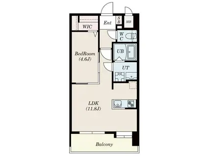 S-RESIDENCE六ツ門ABRイーストI(1LDK/3階)の間取り写真