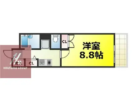 メゾネット・ドゥ・EMI(1K/6階)の間取り写真